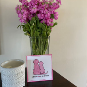 Vänskap Greeting Card Rosa Hundar