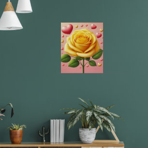 Vänskap Gul ros Poster