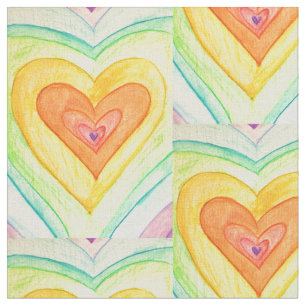 Vänskap Hearearts Rainbow Fabric Art Material Tyg