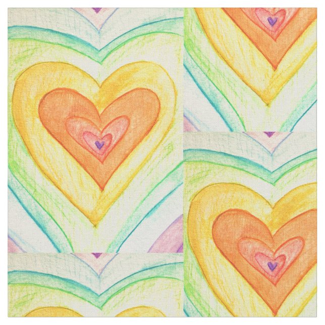 Vänskap Hearearts Rainbow Fabric Art Material Tyg (Närbild)