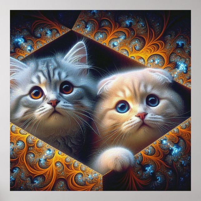 Vänskap i Fractal Ramar: En fantastisk konst Poster (Framsidan)