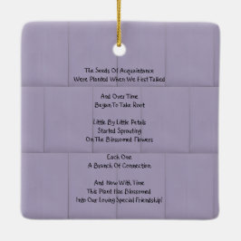 Vänskap i rum julgransprydnad keramik