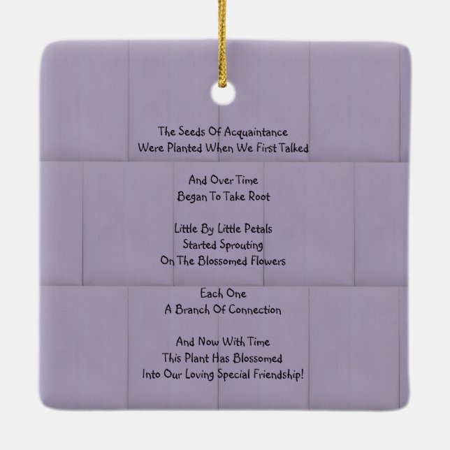 Vänskap i rum julgransprydnad keramik (Baksida)