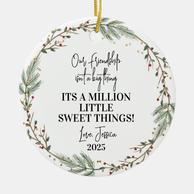 ,Vänskap Julprydnadsgåva med bästa vänner Julgransprydnad Keramik (Framsidan)