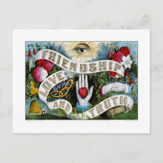 Vänskap, kärlek och sanning (1874) vykort