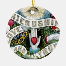 Vänskap, kärlek och sanning julgransprydnad keramik