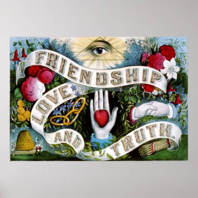 Vänskap Kärlek och sanning Poster (Framsidan)