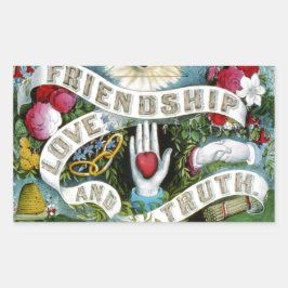 Vänskap, Kärlek och sanning Rektangulärt Klistermärke
