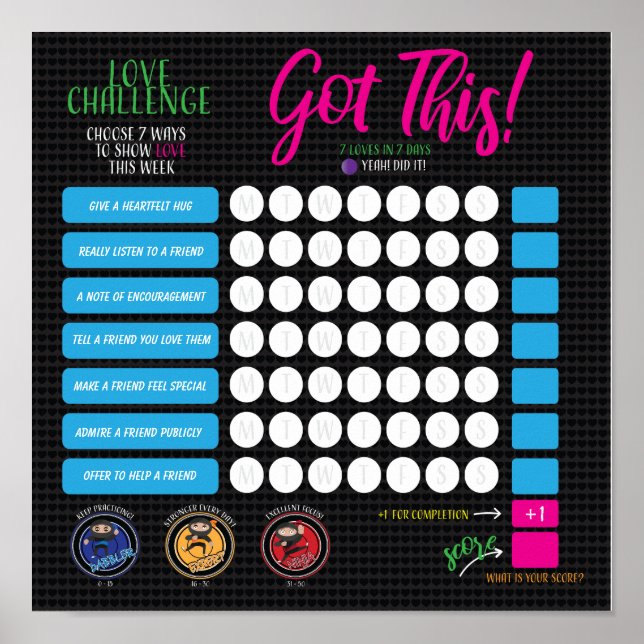 VÄNSKAP KÄRLEK UTMANING POSTER (Framsidan)