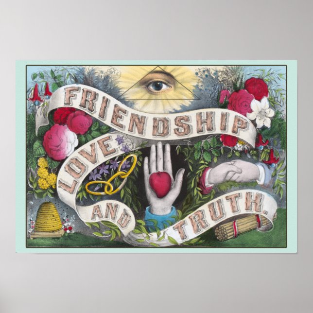 Vänskap, Kärlek, Vintage för sanning Poster (Framsidan)