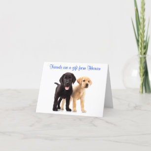 Vänskap Labrador Retriever Puppies Card Kort
