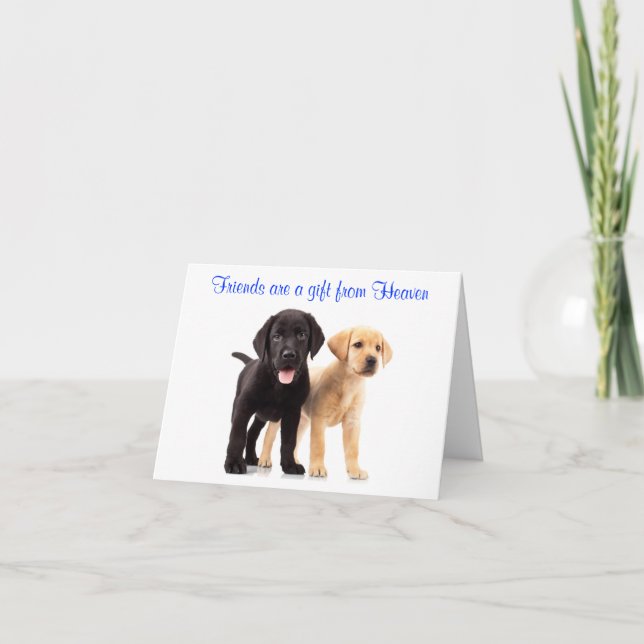 Vänskap Labrador Retriever Puppies Card Kort (Framsida)
