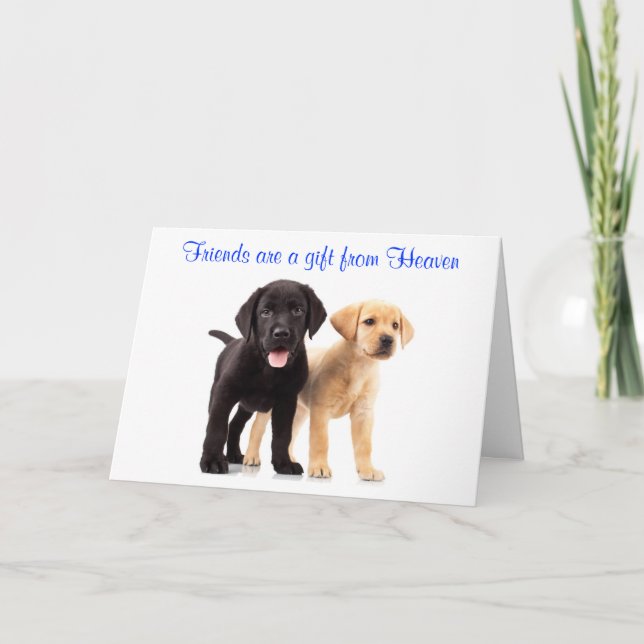 Vänskap Labrador Retriever Puppies Card Kort (Framsida)