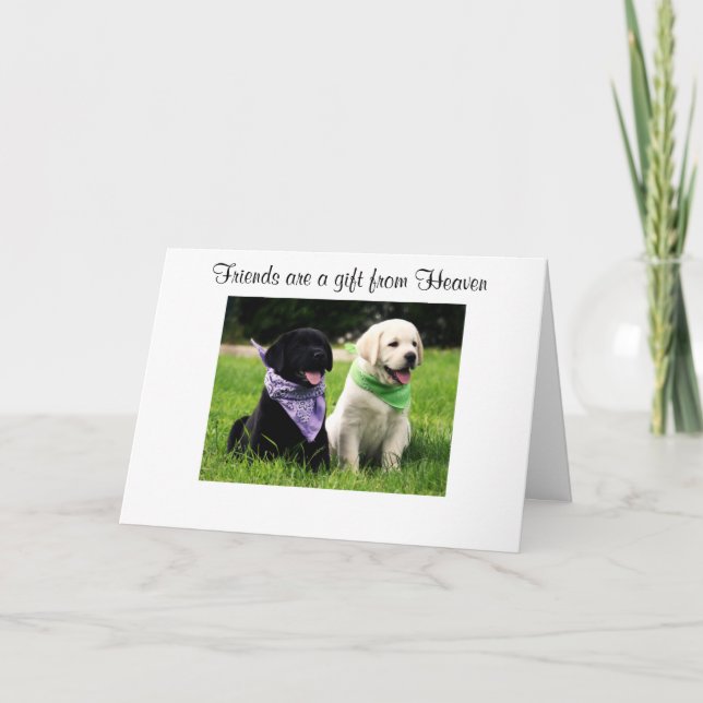Vänskap Labrador Retriever Puppies Card Kort (Framsida)