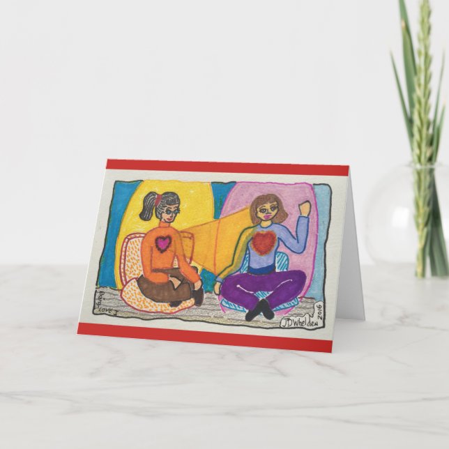 Vänskap med öppna hörn helgkort (Framsida)