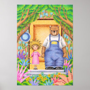 Vänskap mellan en björn och en flicka. poster