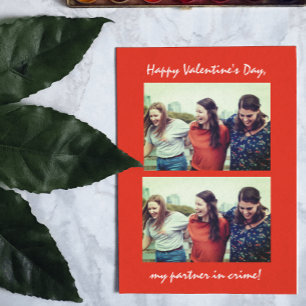 Vänskap Partner i Crime Funny Valentines day Vykort