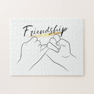 Vänskap Pinky Promise Minimal Line Art Cute Pussel