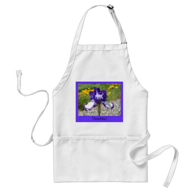 Vänskap! presenter Lila Iris Blomma Kvalitet Förkl Förkläde (Framsidan)