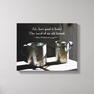 Vänskap Quote Antique Tin Kopp Canvastryck