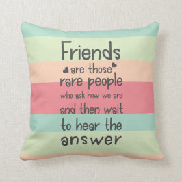 Vänskap Quote Rand Pastel Cute Friends, sällsynt Kudde
