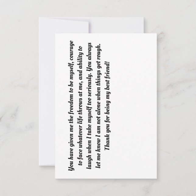 Vänskap Tack Kort (Baksida)