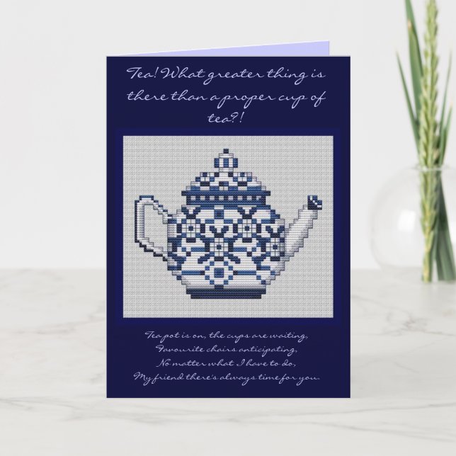 VÄNSKAP TEA Kor Stitch Stil Design Kort (Framsida)