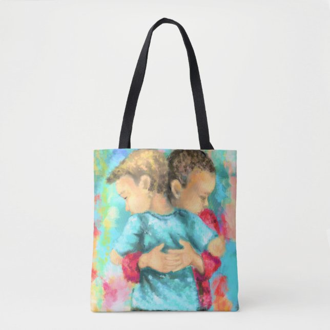 Vänskap Tote Bag Kids Hugger Tygkasse (Framsida)