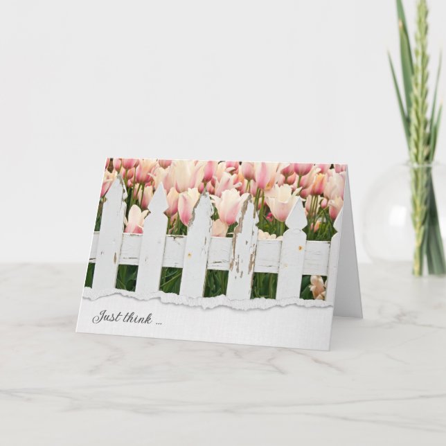 Vänskap Tulips och gammalstängsel Kort (Framsida)