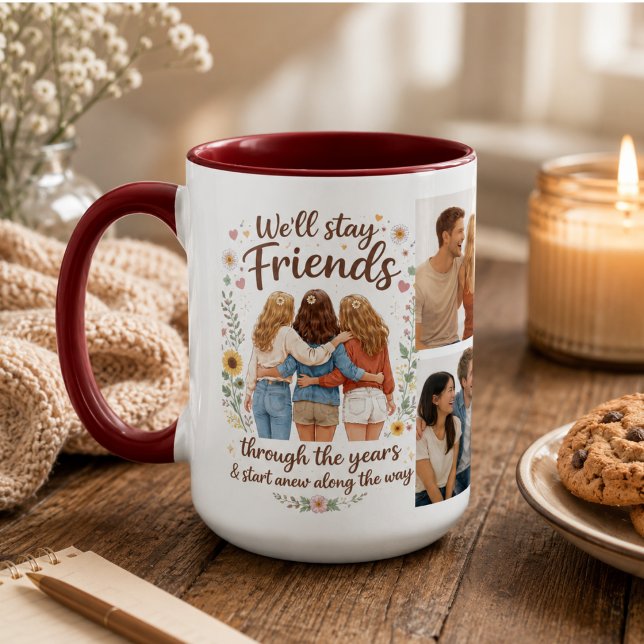 Vänskap – Vi kommer att förbli vänner genom åren Mugg (Friendship – We’ll Stay Friends Through the Years Mug)