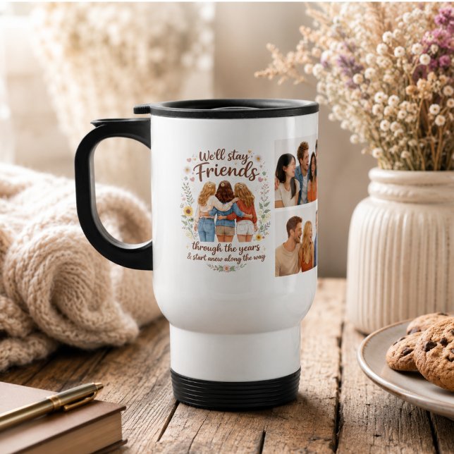 Vänskap – Vi kommer att förbli vänner genom åren Resemugg (Friendship – We’ll Stay Friends Through the Years Travel Mug)