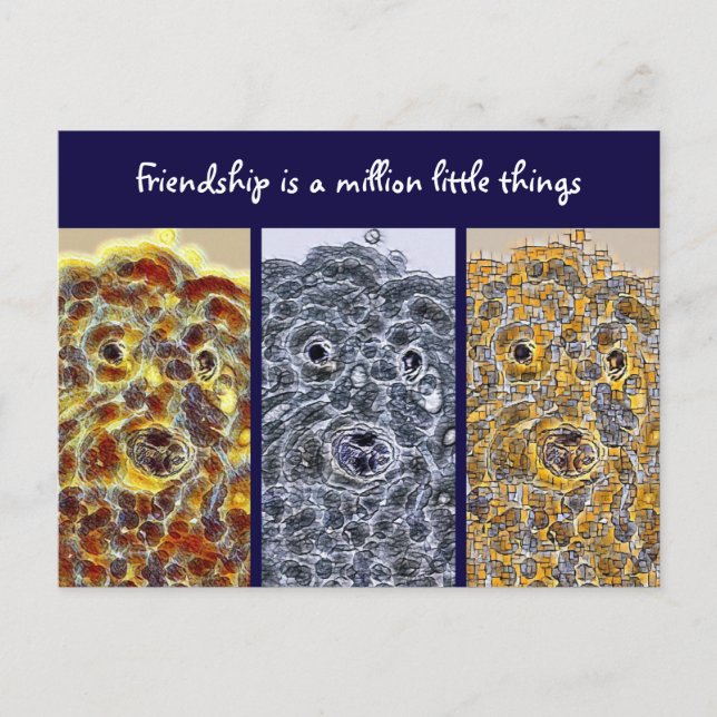 Vänskap vycard Hundar Modern Abstrakt Art Vykort (Framsida)