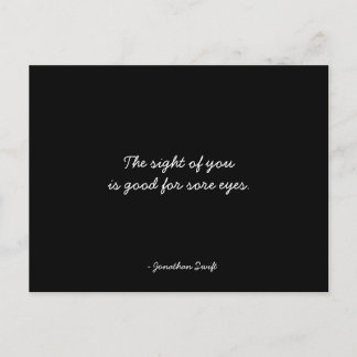 Vänskap vykort citera Jonathan Swift - Black