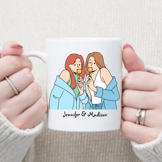 Vänskapen anpassningsbar Best Friends Gift Besties Kaffemugg (Skapare uppladdad)