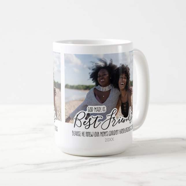 Vänskapen anpassningsbar Best Friends Photo Trendi Kaffemugg (Framsida höger)