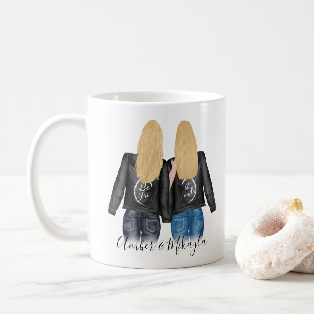 Vänskapen Best Friends Blonde Hair BFF Besties Kaffemugg (Med munk)