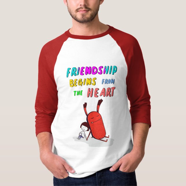 Vänskapen börjar från Heart Juldag 30 vänner T Shirt (Framsida)