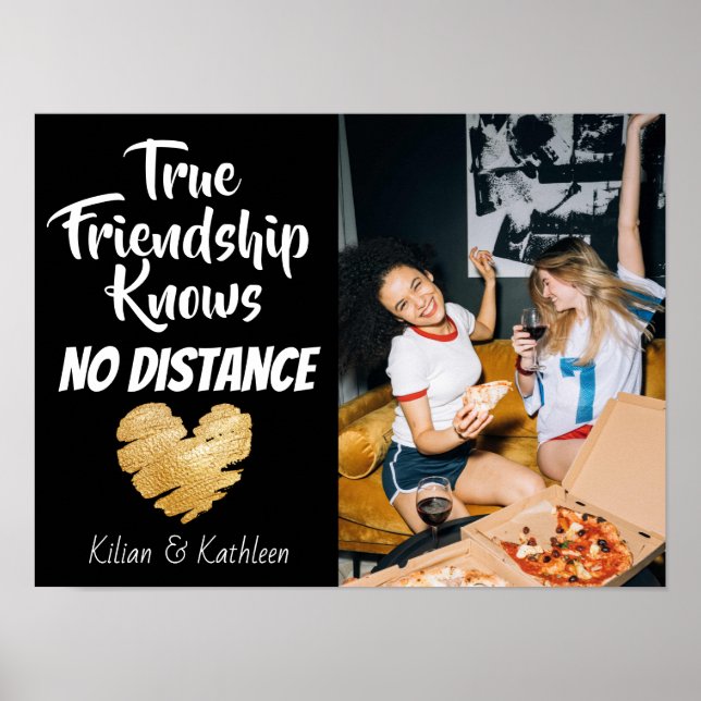 Vänskapen Foto går över utan Avstånd Poster (Framsidan)