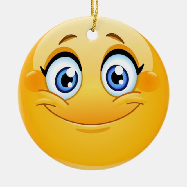 Vänskapen Smile Lycklig Ansikte Ornamenet Julgransprydnad Keramik (Framsidan)