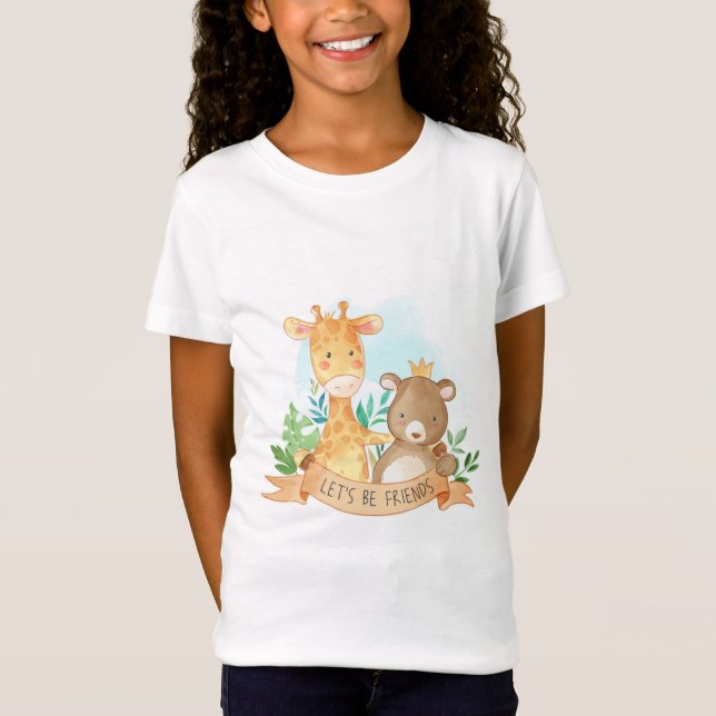 Vänskapen tecknad Animals T Shirt (Framsida)