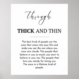 Vänskapens citattecken, genom tjockt och tunt poster