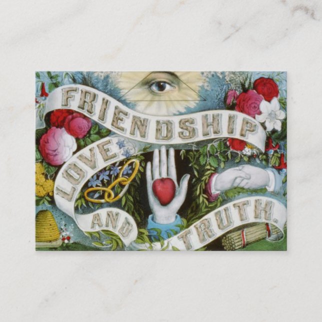 vänskapkärlek och sanning visitkort (Framsida)