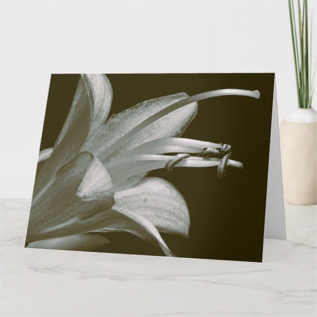 Vänskaps Hosta Blomma, Elegant Vintage Sepia  Kort (Framsida)