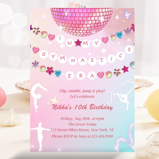 Vänskapsarmband i min gymnastik-era inbjudningar (Skapare uppladdad)