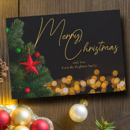 Vänskapsbildare Guld Ljus Modern God jul Julkort