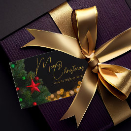 Vänskapsbildare Guld Ljus Modern God jul Presentetikett