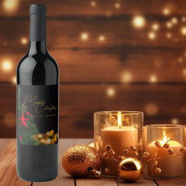 Vänskapsbildare Guld Ljus Modern God jul Vinflaska Etikett