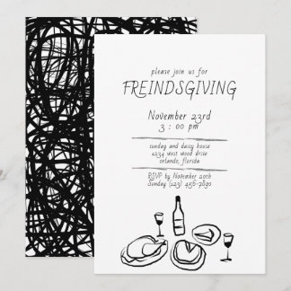 Vänskapsinbjudan till doodle Illustration Inbjudningar