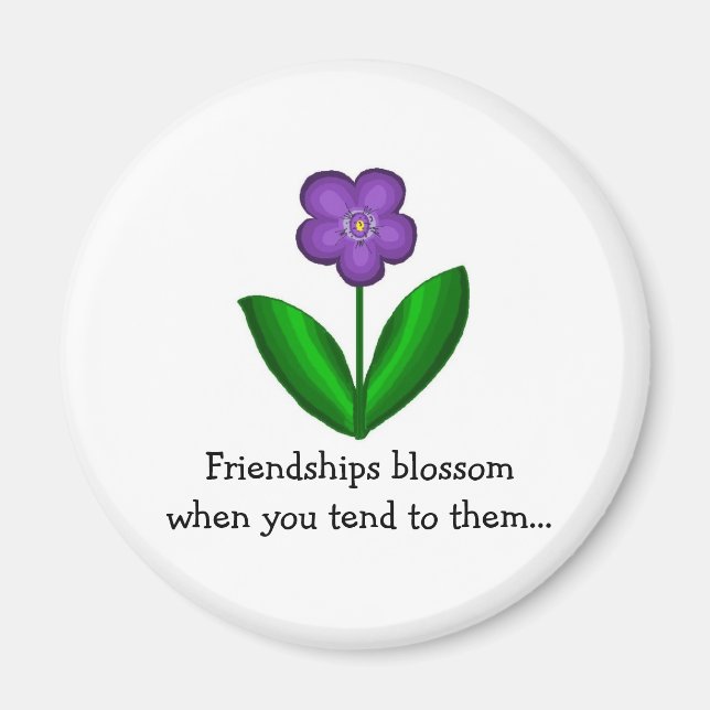 Vänskapsspråk med blomma magnet (Framsidan)