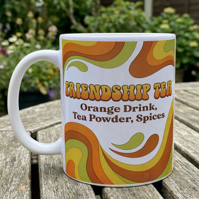 Vänskapste Blandningsrecept Groovy Retro Stil Kaffemugg (Skapare uppladdad)